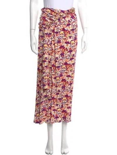 Pre-owned Rabanne Printed Long Skirt In Yellow