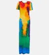 Rabanne Printed Maxi Dress In Plastic Art