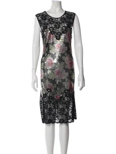 Pre-owned Rabanne Printed Midi Length Dress In Black