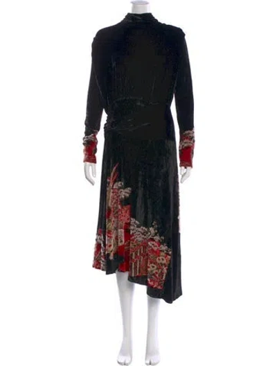 Pre-owned Rabanne Printed Midi Length Dress In Black