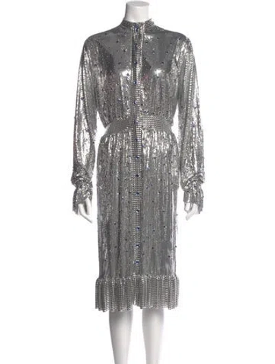 Pre-owned Rabanne Printed Midi Length Dress In Black
