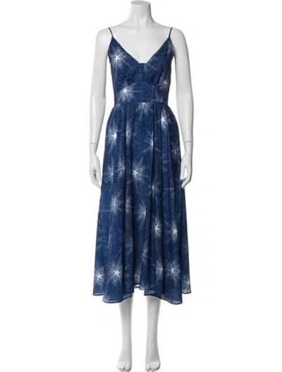 Pre-owned Rabanne Printed Midi Length Dress In Blue