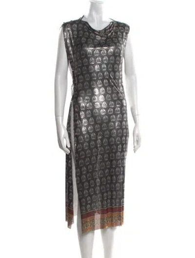 Pre-owned Rabanne Printed Midi Length Dress In Multi