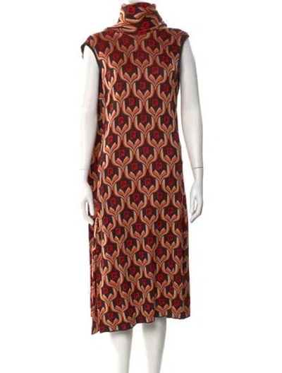 Pre-owned Rabanne Printed Midi Length Dress W/ Tags In Black
