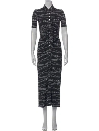 Pre-owned Rabanne Printed Midi Length Dress W/ Tags In Black