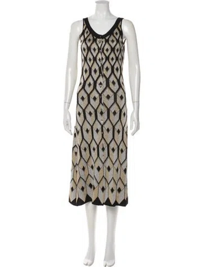 Pre-owned Rabanne Printed Midi Length Dress W/ Tags In Neutral