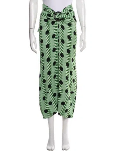 Pre-owned Rabanne Printed Midi Length Skirt In Green
