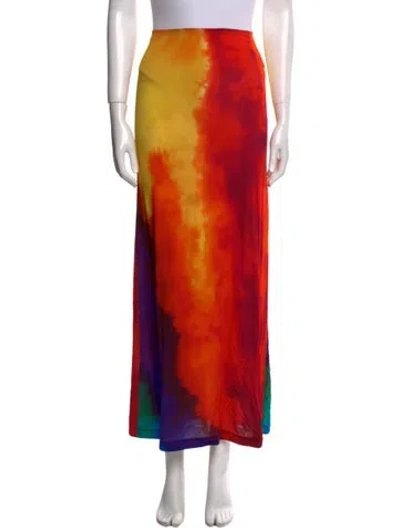 Pre-owned Rabanne Printed Midi Length Skirt In Orange