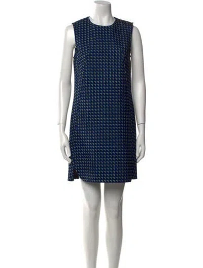 Pre-owned Rabanne Printed Mini Dress In Blue