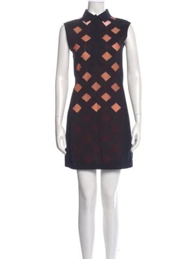 Pre-owned Rabanne Printed Mini Dress In Blue