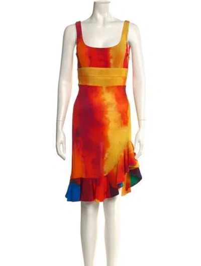 Pre-owned Rabanne Printed Mini Dress In Yellow