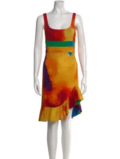 Pre-owned Rabanne Printed Mini Dress In Yellow