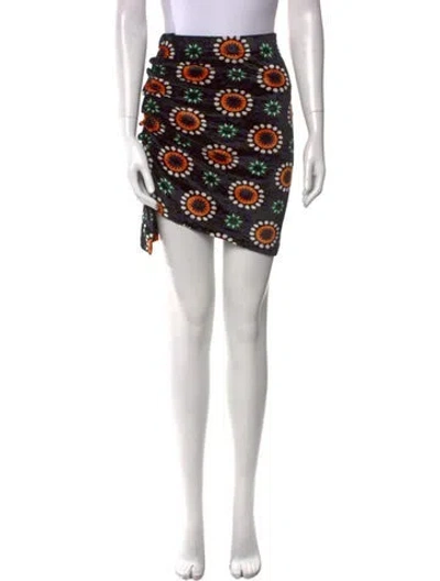 Pre-owned Rabanne Printed Mini Skirt In Black