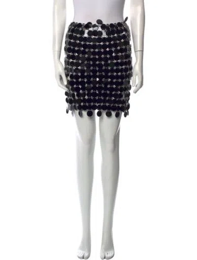 Pre-owned Rabanne Printed Mini Skirt In Black