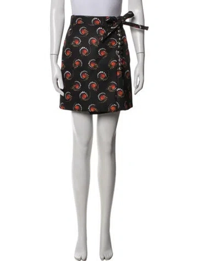 Pre-owned Rabanne Printed Mini Skirt In Black
