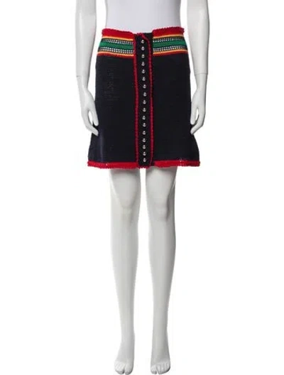 Pre-owned Rabanne Printed Mini Skirt In Blue