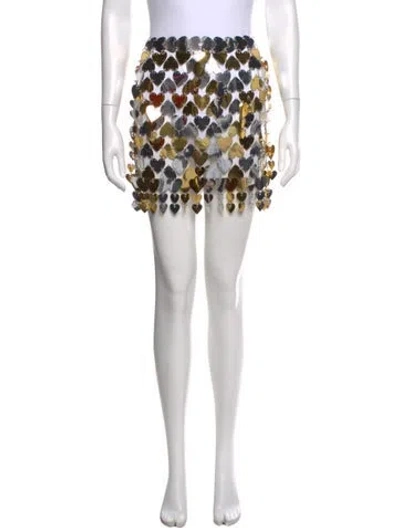 Pre-owned Rabanne Printed Mini Skirt In Multi