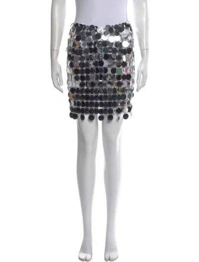 Pre-owned Rabanne Printed Mini Skirt In Silver