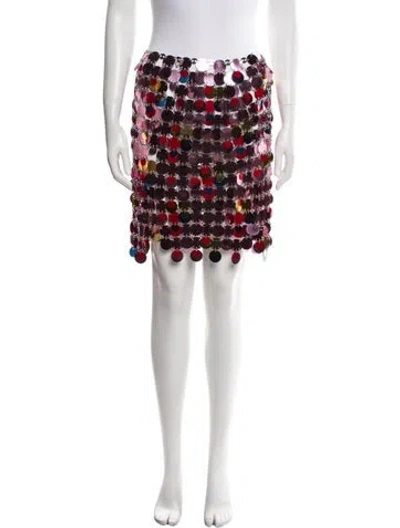 Pre-owned Rabanne Printed Mini Skirt W/ Tags In Pink