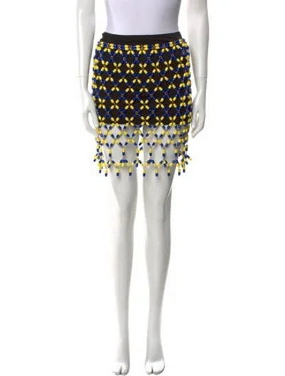 Pre-owned Rabanne Printed Mini Skirt In Yellow