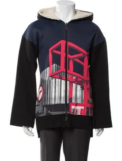 Pre-owned Rabanne Printed Puffer Coat In Black