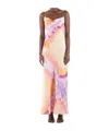 Rabanne Printed Satin Maxi Dress In Multi