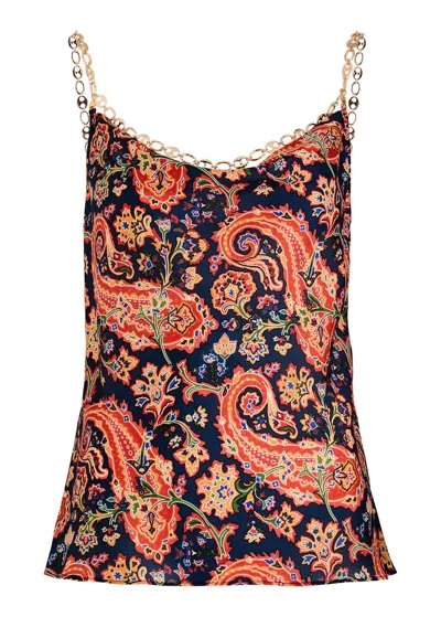 RABANNE RABANNE PRINTED SATIN TOP