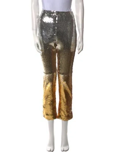 Pre-owned Rabanne Printed Straight Leg Pants In Gray