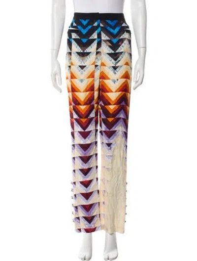 Pre-owned Rabanne Printed Straight Leg Pants In Neutral