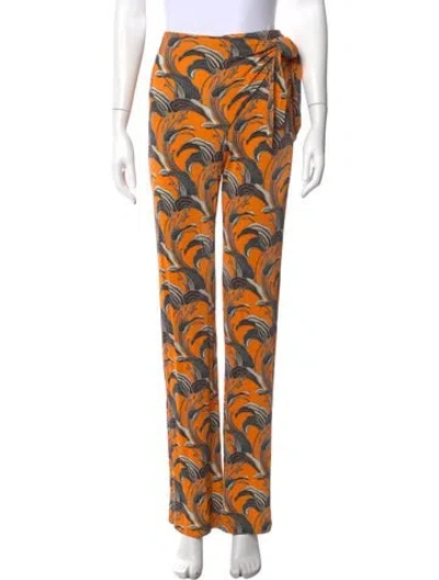 Pre-owned Rabanne Printed Straight Leg Pants In Orange