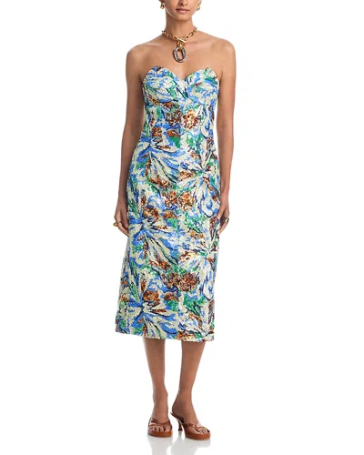 Rabanne Strapless Sequined Crepe Midi Dress In Multi
