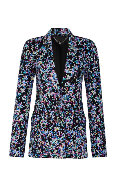 Rabanne Printed Stretch-cotton Blazer In Multi