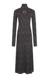Rabanne Printed Turtleneck Midi Dress In Multi