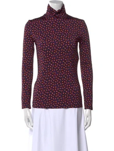 Pre-owned Rabanne Printed Turtleneck Top In Black