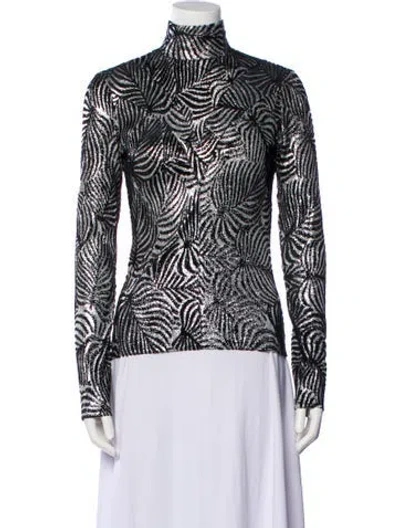 Pre-owned Rabanne Printed Turtleneck Top In Multi