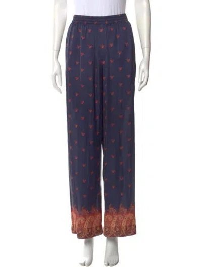 Pre-owned Rabanne Printed Wide Leg Pants In Blue
