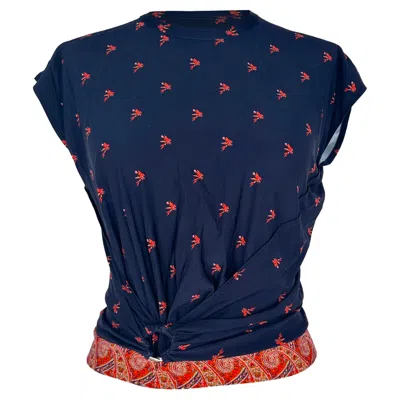 Pre-owned Rabanne Printed Wrap-effect Blouse In Multicolor Viscose