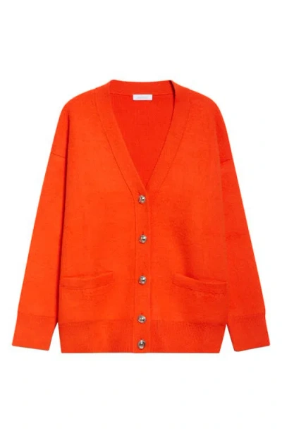 Rabanne Pull Virgin Wool Cardigan In Orange