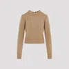 Rabanne Ribbed Knit Wool Cashmere Sweater In Camel