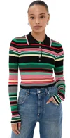 Rabanne Multicolor Striped Polo Style Top In Multicolor