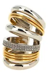 Rabanne Punk Two-tone Single Ear Cuff In Gold