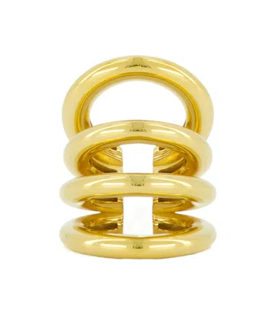 Rabanne Punk Spiral Hoop Earrings In Gold