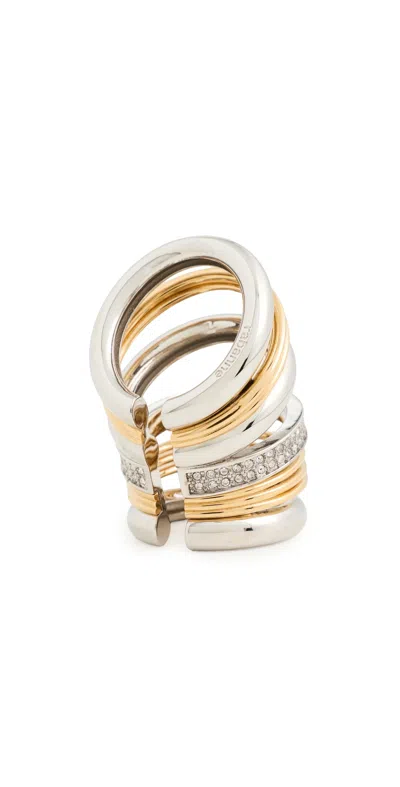 Rabanne Punk Two-tone Xl Link Ear Cuff Gold/silver