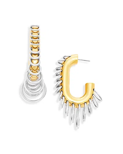 Rabanne Punk Xl Link Two Tone Hoop Earrings In Gold