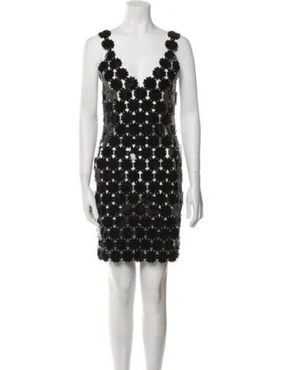 Pre-owned Rabanne Pvc Mini Dress In Black