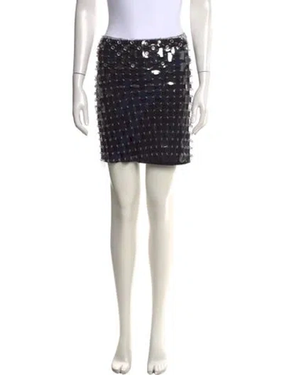 Pre-owned Rabanne Pvc Mini Skirt In Black