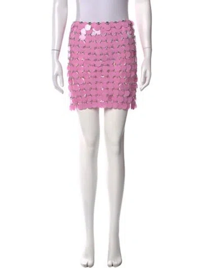 Pre-owned Rabanne Pvc Mini Skirt In Pink