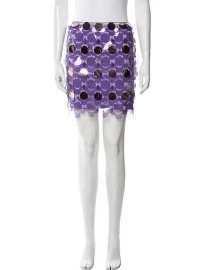 Pre-owned Rabanne Pvc Mini Skirt In Purple
