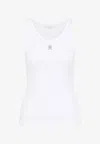 Rabanne R Logo Tank Top In White
