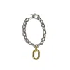 Rabanne Silver-colored Necklace With Pendant And Engraved Logo In Brass Woman In Metallic